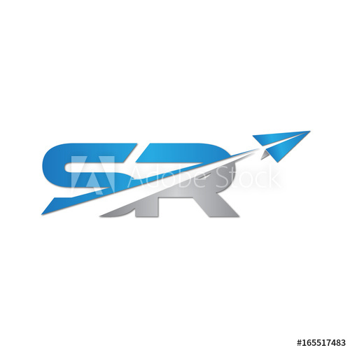 Sr Initial Letter Logo Origami Paper Plane 500x500 Sr Initial Letter Logo Origami Paper Plane