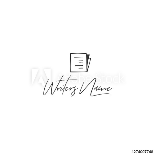 Vector Hand Drawn Logo Template With A Written Paper Publishing 500x500 Vector Hand Drawn Logo Template With A Written Paper Publishing