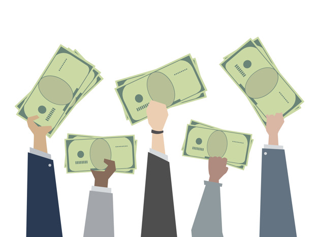 626x467 Illustration Of Hands Holding Paper Money Vector Free Download