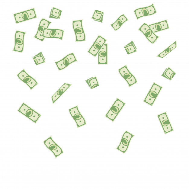626x626 Paper Money Falling On A White Background Vector Premium Download