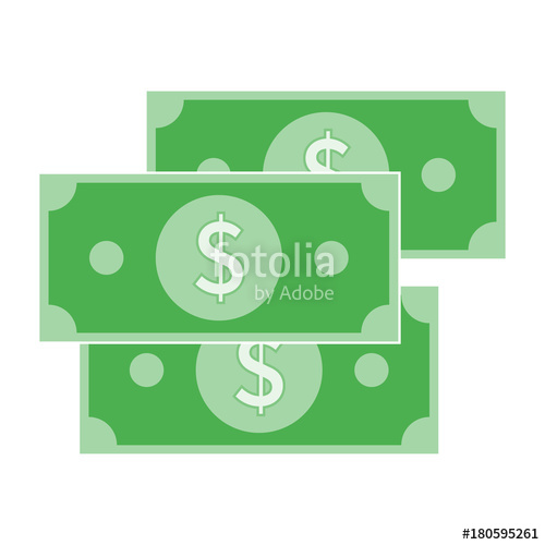 500x500 Simple Business Flat Vector Of Cash Money Icon Design Template