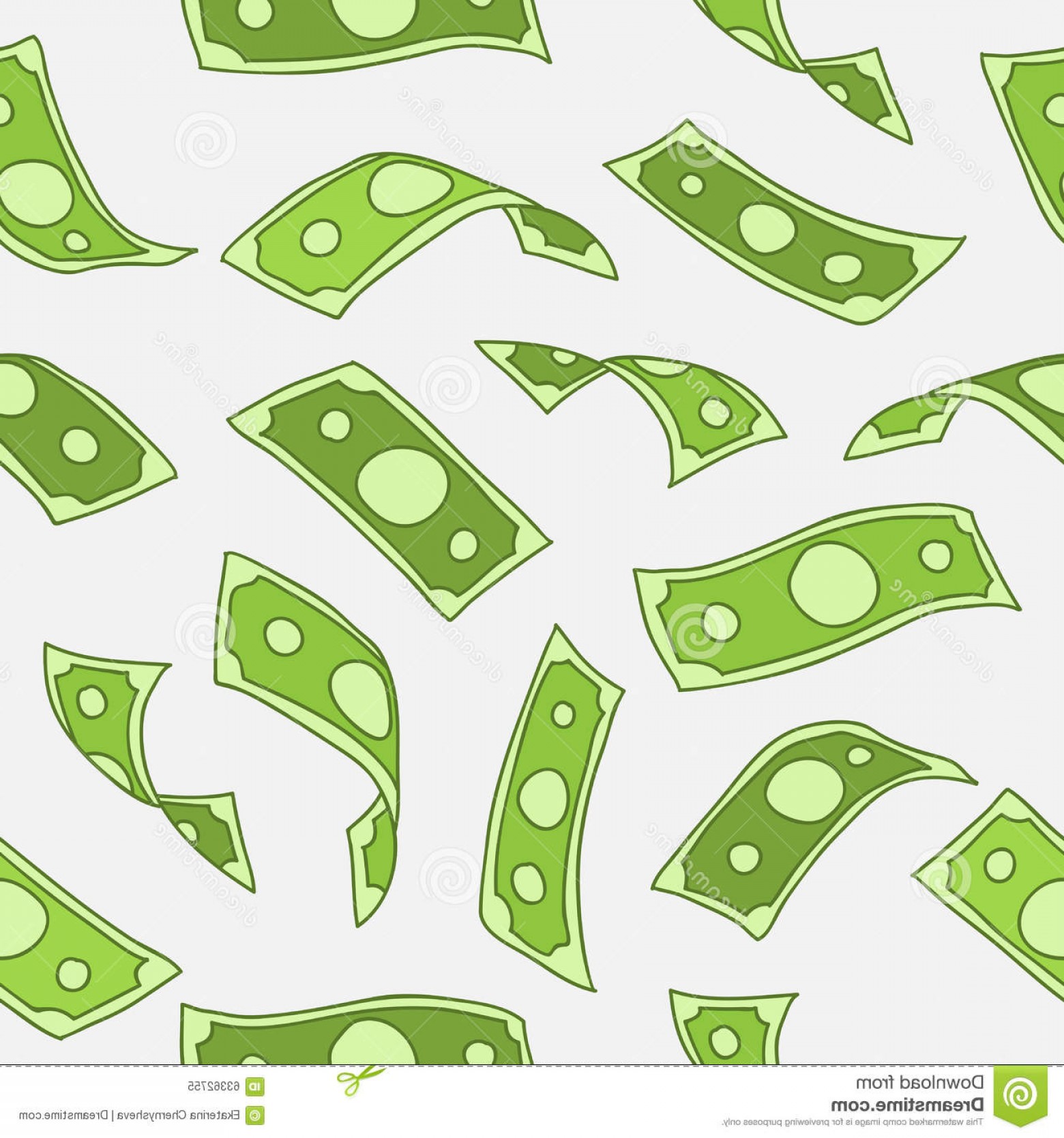 1560x1668 Stock Illustration Seamless Pattern Flying Paper Money Vector Gray