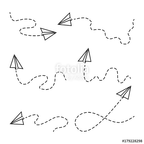500x500 Paper Airplane Vector Travel, Route Symbol Set Of Vector