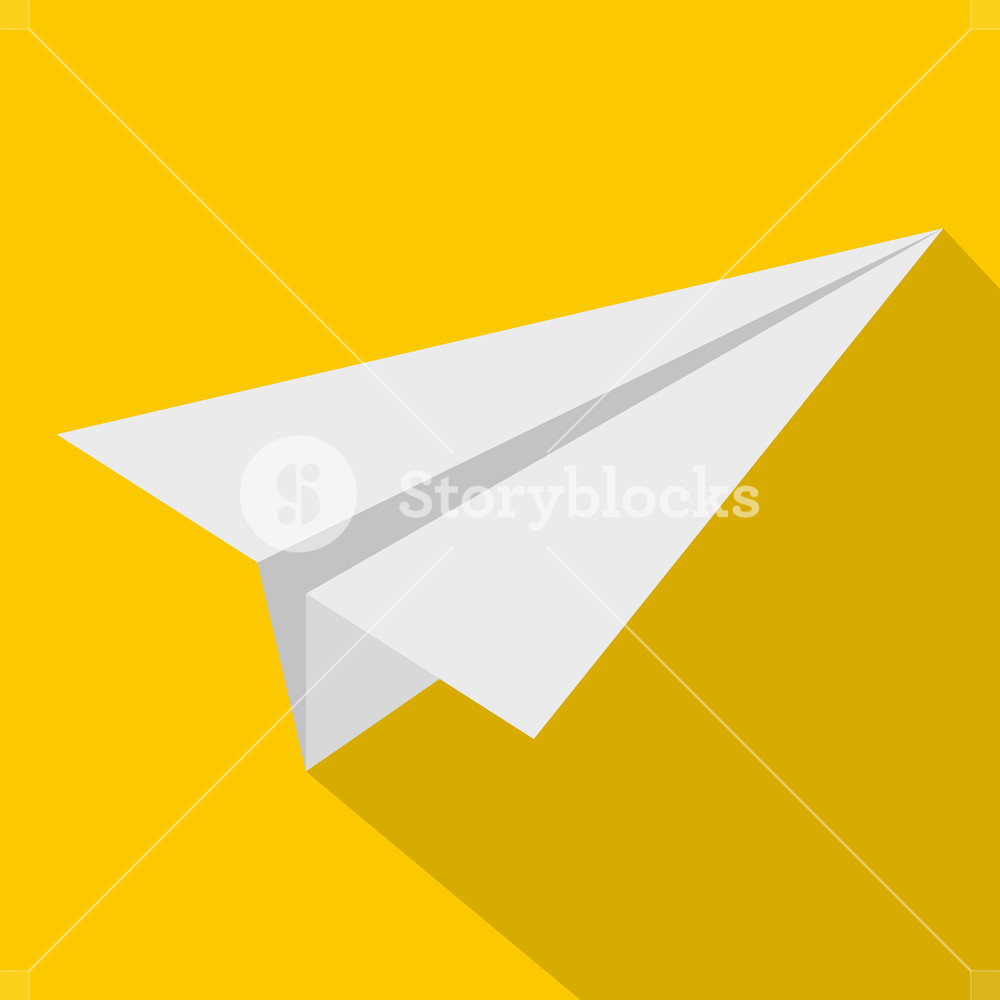 1000x1000 White Paper Plane Icon Flat Illustration Of White Paper Plane