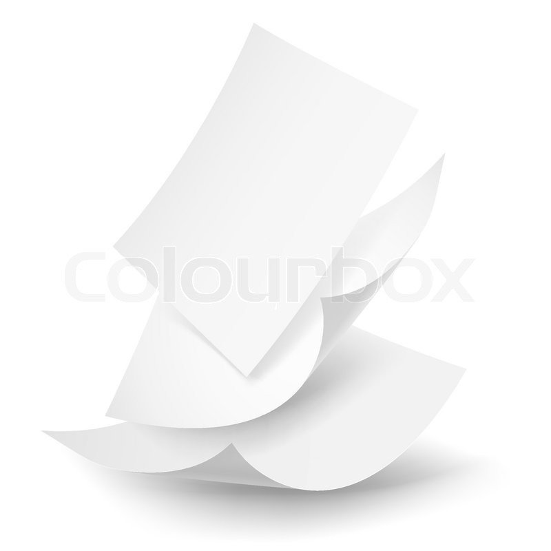 800x800 Blank Paper Sheets Falling Down Stock Vector Colourbox