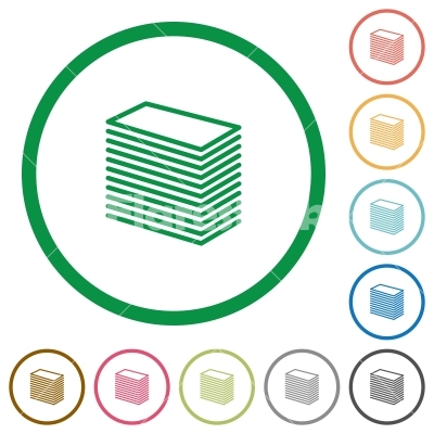 Paper Stack Outlined Flat Icons 400x400 Paper Stack Outlined Flat Icons