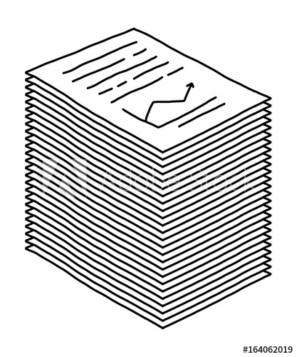 Data Paper Stack Cartoon Vector And Illustration, Black 417x500 Data Paper Stack Cartoon Vector And Illustration, Black