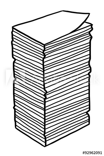 New Paper Stack Cartoon Vector And Illustration, Black And White 334x500 New Paper Stack Cartoon Vector And Illustration, Black And White