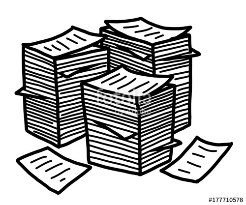Paper Stack Cartoon Vector And Illustration, Black And White 500x417 Paper Stack Cartoon Vector And Illustration, Black And White