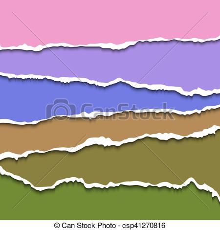 450x470 Torn Paper Dividers For Web Sites, Realistic Vector Illustration