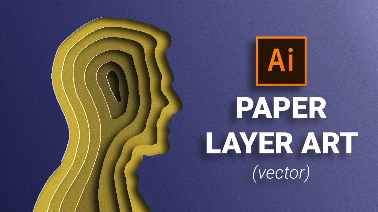 1280x720 Paper Cut Out Layer Art Illustration In Illustrator Tutorial