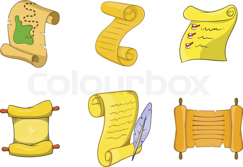 Papyrus Icon Set Cartoon Set Of Stock Vector Colourbox 800x551 Papyrus Icon Set Cartoon Set Of Stock Vector Colourbox