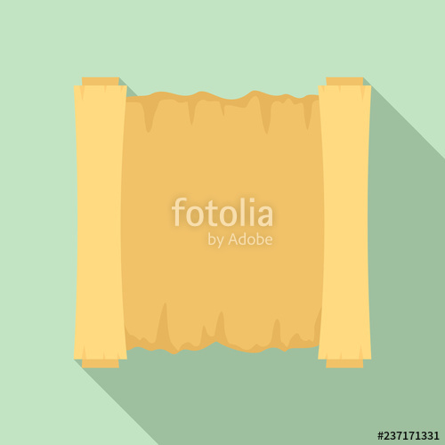 500x500 Ancient Papyrus Icon Flat Illustration Of Ancient Papyrus Vector