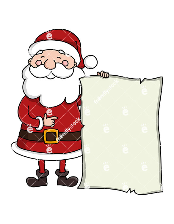 Santa Claus Holding An Empty Papyrus Vector Clipart 585x755 Santa Claus Holding An Empty Papyrus Vector Clipart