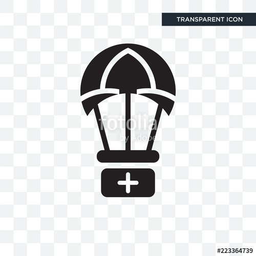 500x500 Parachute Vector Icon Isolated On Transparent Background