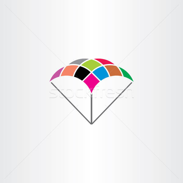 600x600 Parachute Logo Symbol Colorful Icon Vector Vector Illustration