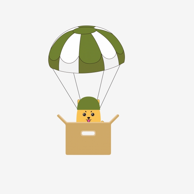 640x640 Cartoon Animal Airdrop Parachute, Cartoon, Dog, Animal Png