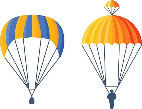 474x365 Parachute Vector Illustration Fly Premium Clipart