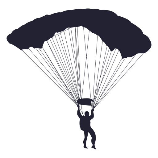 512x512 Parachute Gliding Silhouette