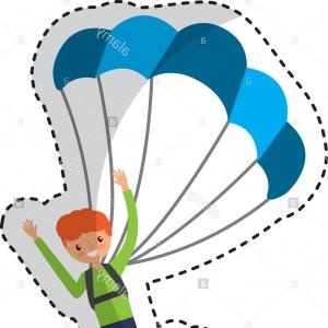 300x300 Black Man Flying With A Parachute Vector Catchsplace
