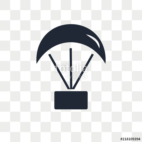 500x500 Parachute Vector Icon Isolated On Transparent Background