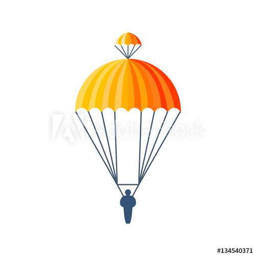 500x500 Parachute Vector Illustration Fly