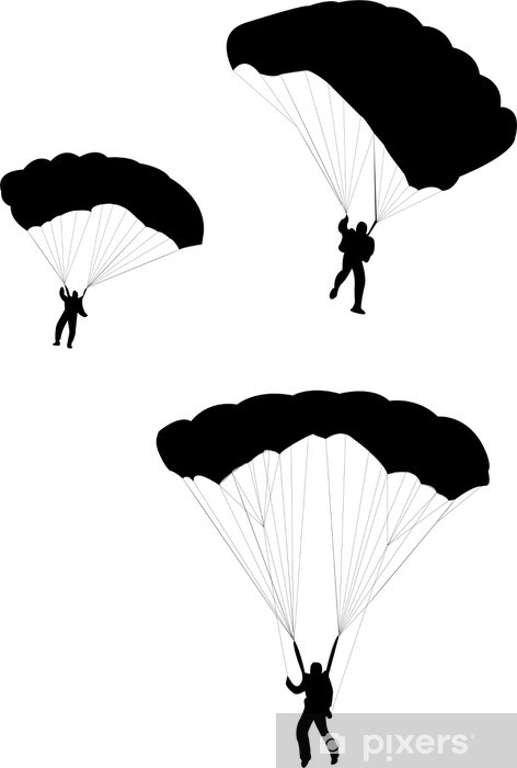 472x700 Silhouette Of Sky Diver With Open Parachute