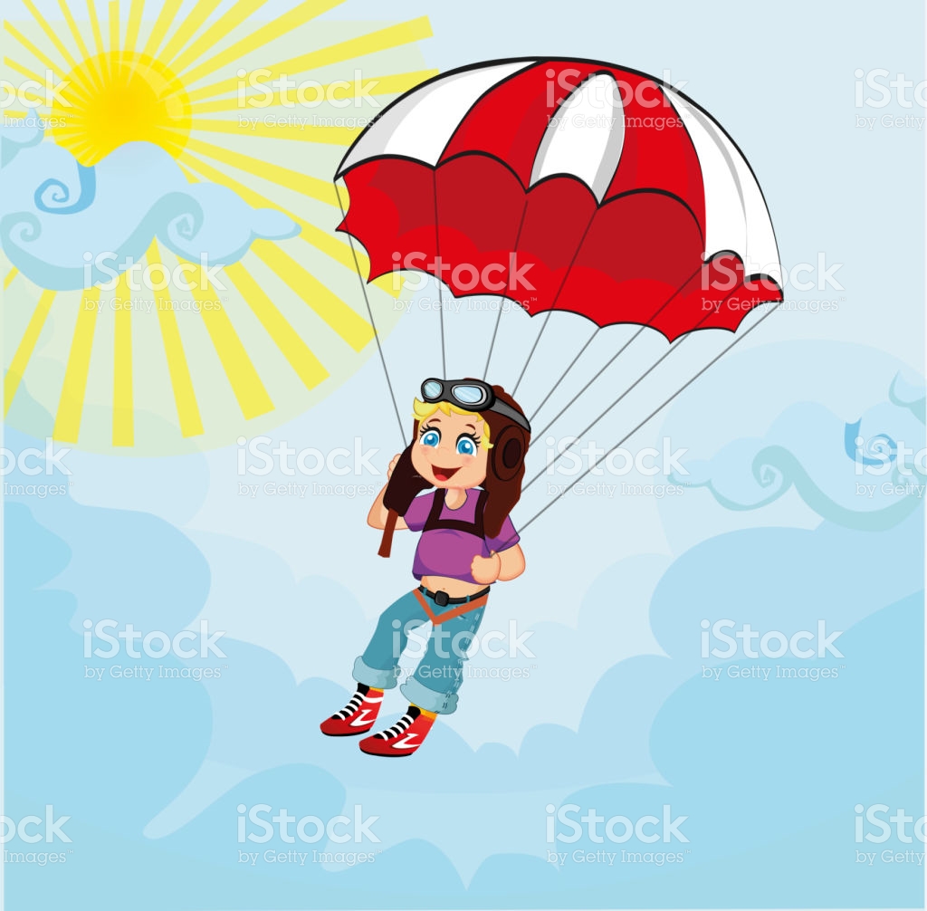 1024x1006 Cute Parachute Clipart