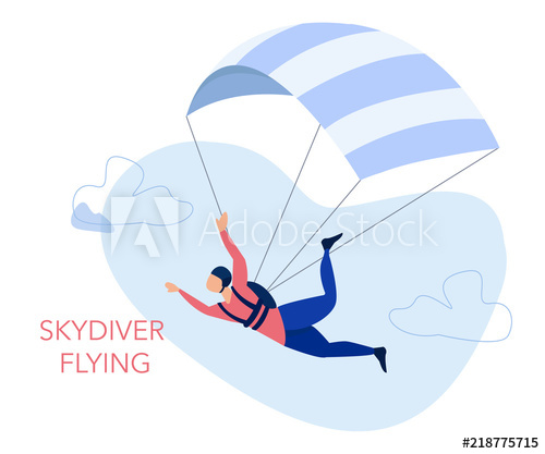 500x417 Skydiving And Leisure Activity Concept Skydiver Flying