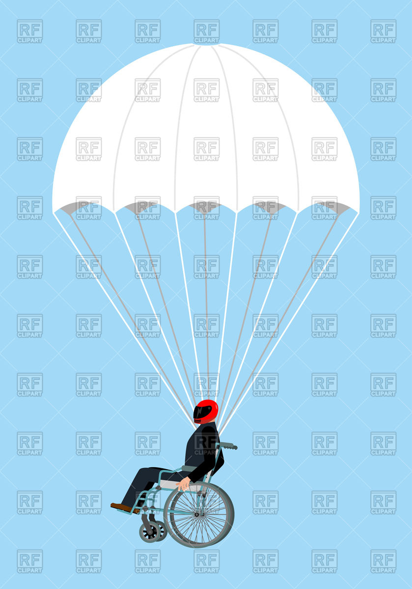 839x1200 Disabled Skydiver On Parachute Vector Image Of People Popaukropa
