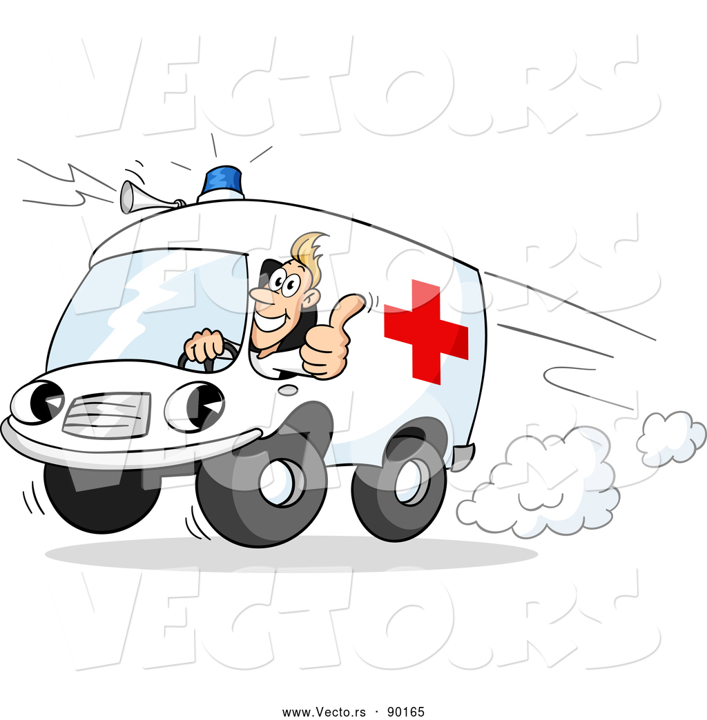 Vector Of A Cartoon Paramedic Ambulance Rushing To Emergency Scene 1024x1044 Vector Of A Cartoon Paramedic Ambulance Rushing To Emergency Scene