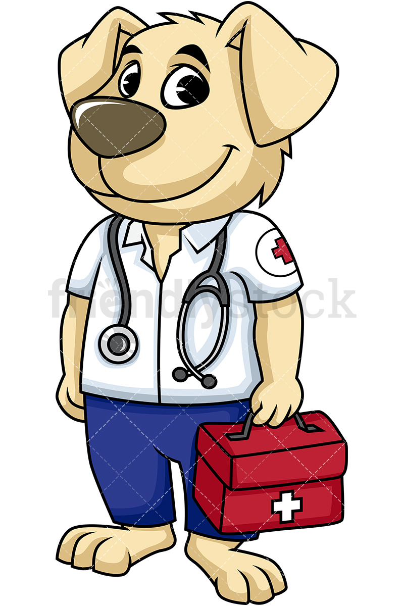 Dog Paramedic Cartoon Vector Clipart 800x1200 Dog Paramedic Cartoon Vector Clipart