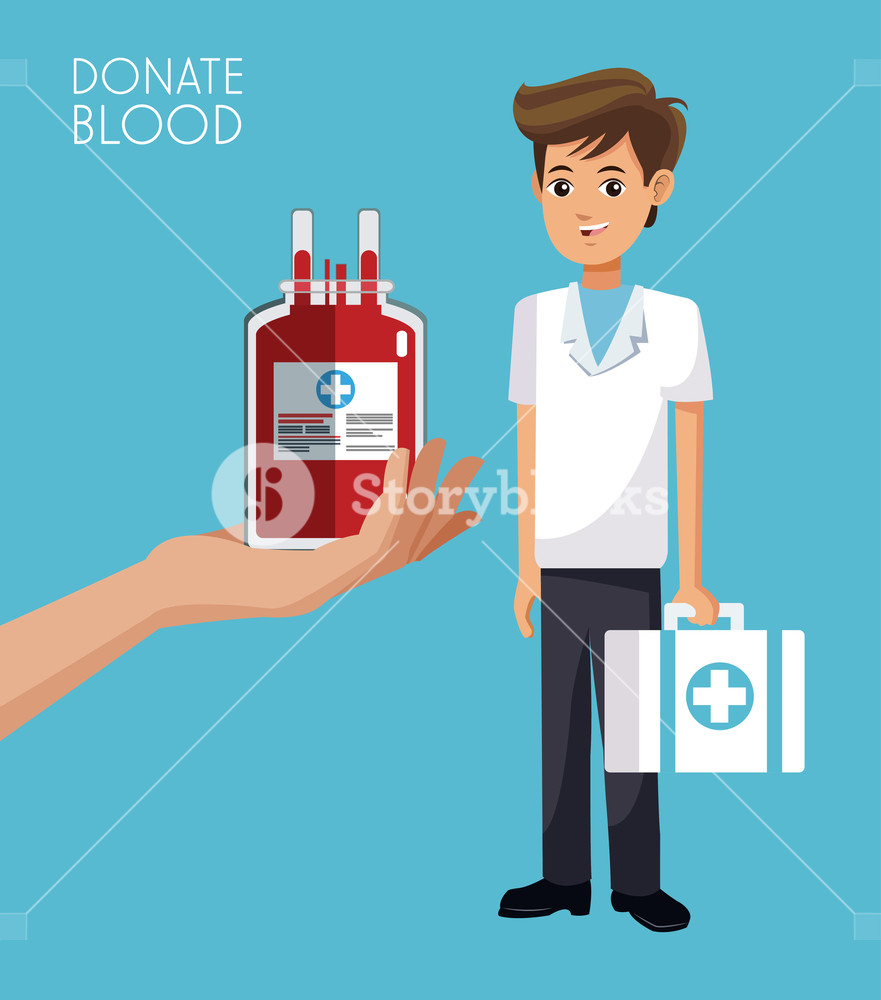 Donate Blood With Paramedic Cartoons Vector Illustration Graphic 881x1000 Donate Blood With Paramedic Cartoons Vector Illustration Graphic