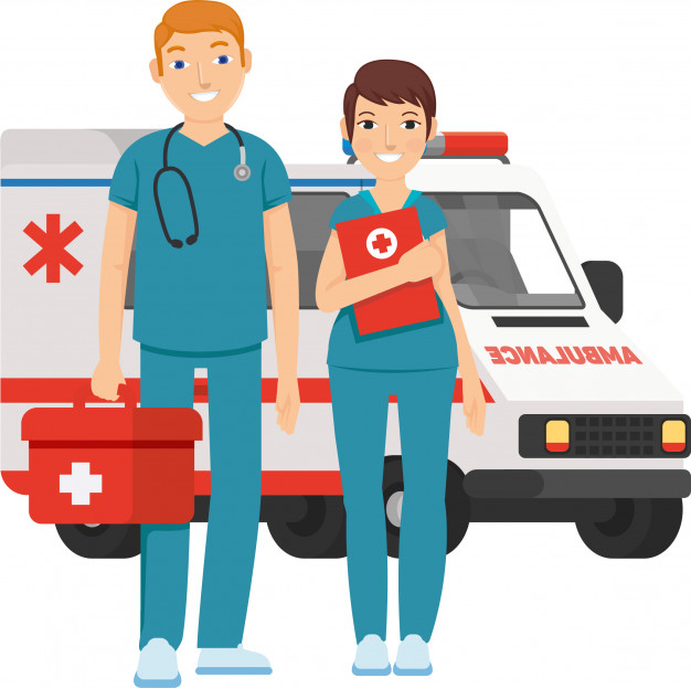 Male And Female Paramedic Ready To Help Everyone With Care Vector 626x623 Male And Female Paramedic Ready To Help Everyone With Care Vector