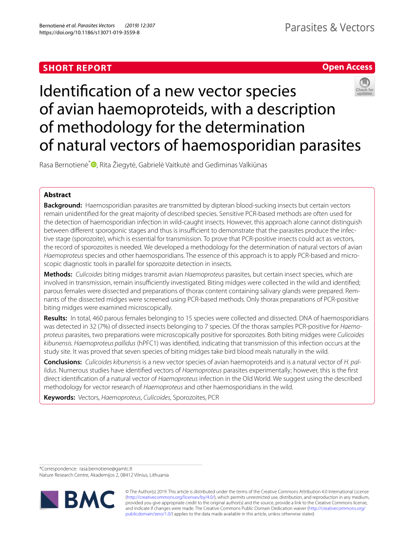 850x1129 Pdf Identification Of A New Vector Species Of Avian Haemoproteids