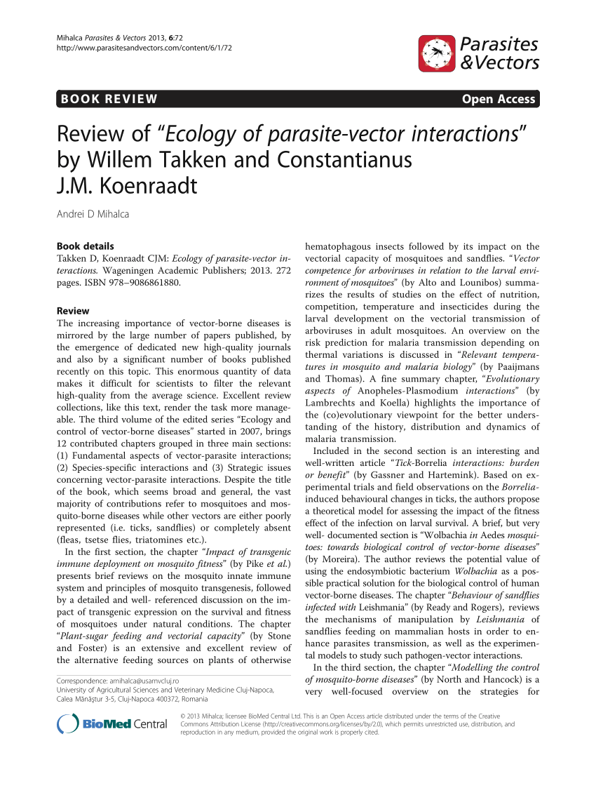 850x1133 Pdf Review Of Of Parasite Vector