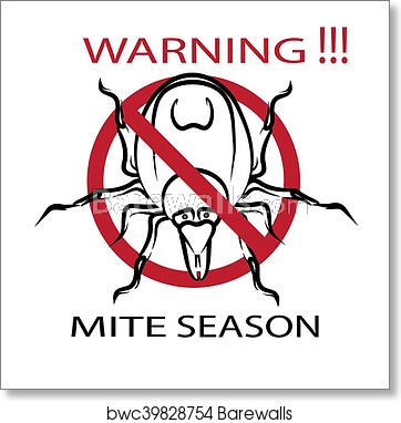 362x382 Symbol Parasite Warning Sign Ticks Be Careful Ticks Season Mite