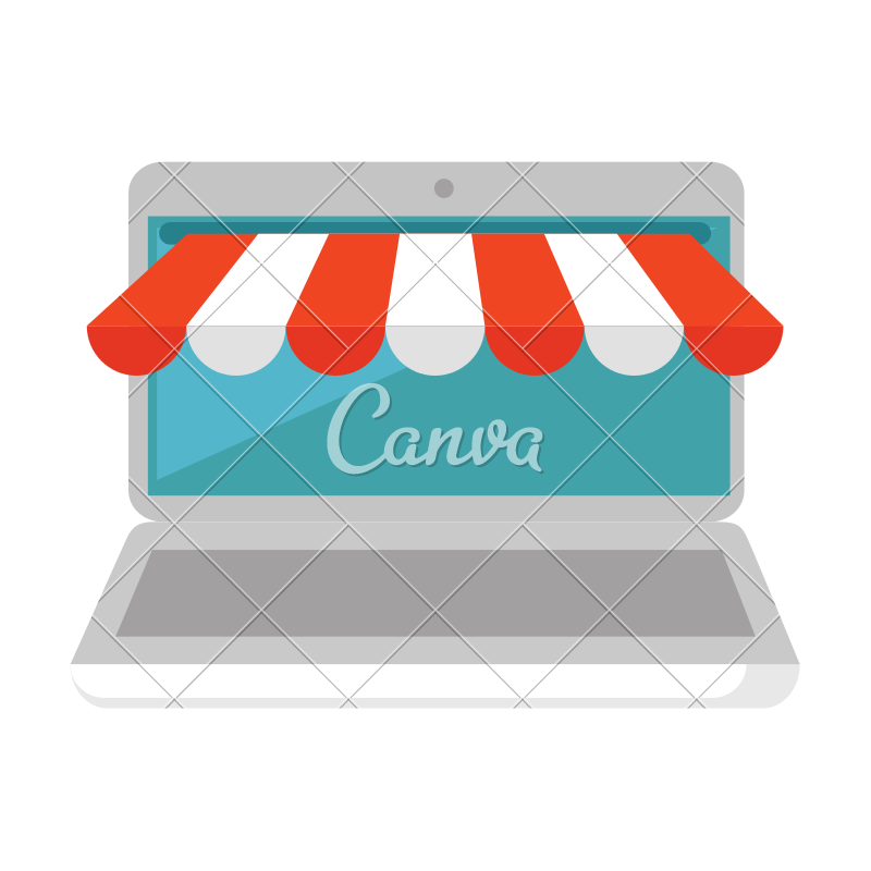 800x800 Laptop Computer With Parasol Vector Icon Illustration