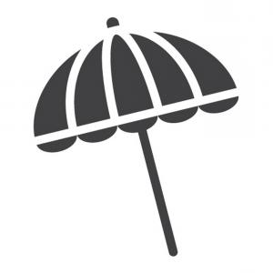 300x300 Sun Umbrella Solid Icon Travel Tourism Parasol Vector Createmepink