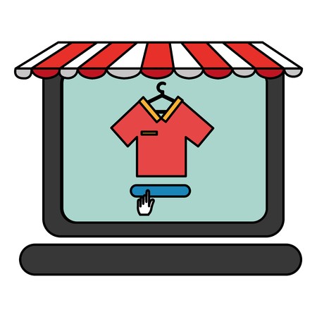 450x450 Computer Laptop With Parasol Vector Illustration Design Royalty