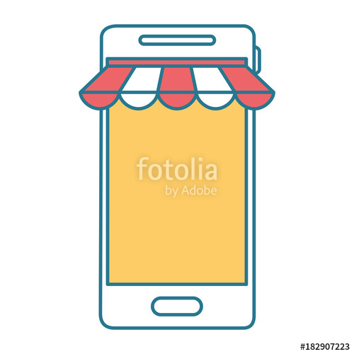 500x500 Smartphone Device With Parasol Vector Illustration Design Stock