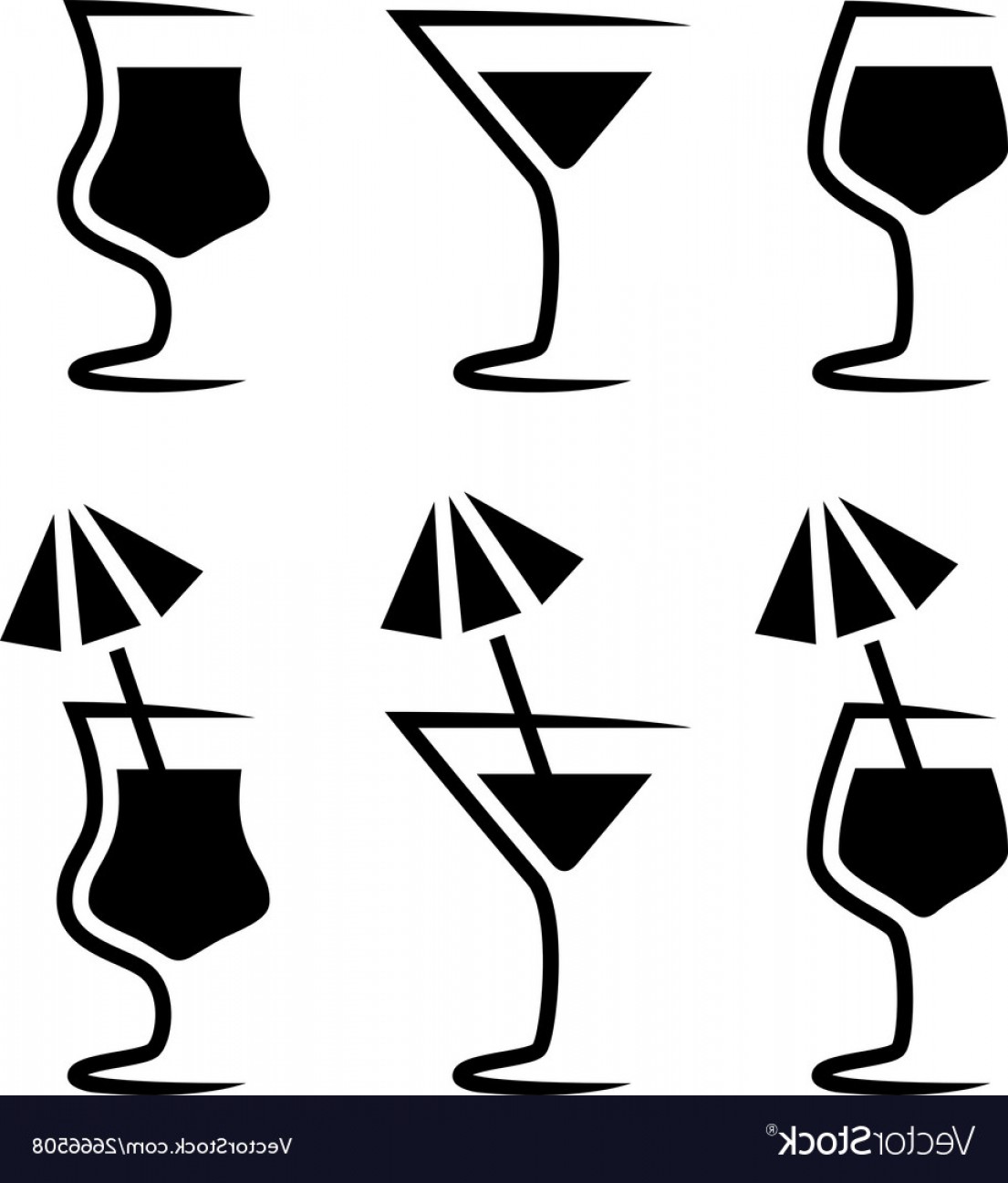 1105x1296 Cocktail Glass Silhouette With Parasol Vector Geekchicpro