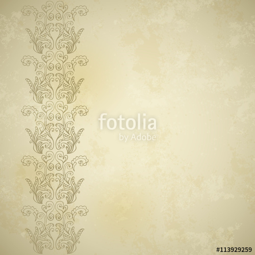 500x500 Vintage Ornamental Border On Stained Old Paper Textured Background