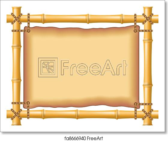 560x470 Free Art Print Of Frame Bamboo And Old Parchment Frame Made