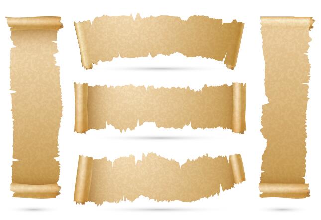 645x442 Parchment Scrolls Banner Vector Free Download