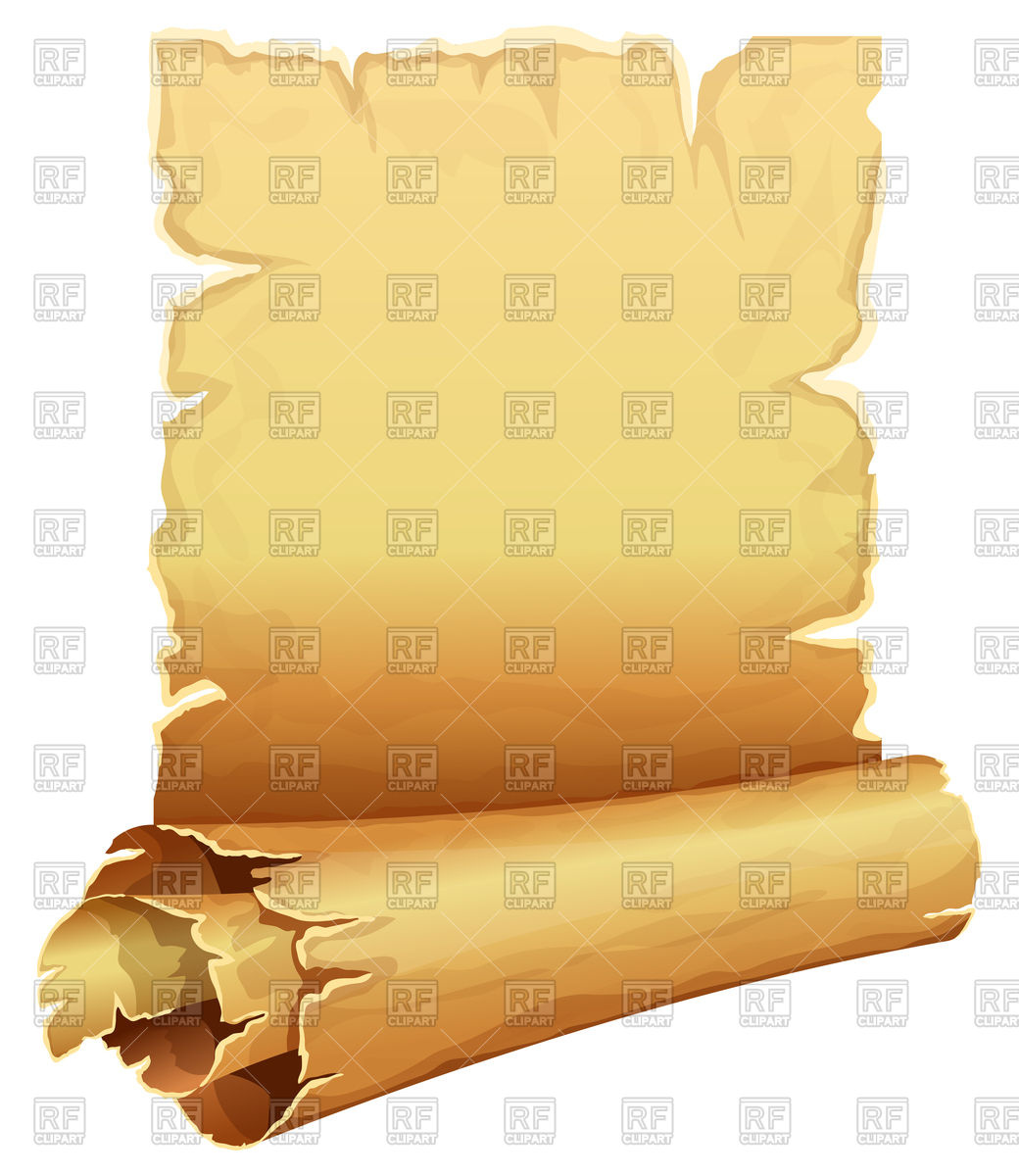 1040x1200 Big Vertical Scroll Of Parchment Vector Image Of Objects
