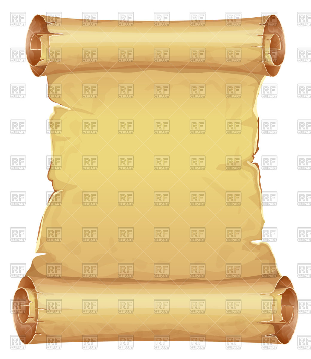1040x1200 Blank Scroll Of Parchment Vector Image Of Objects