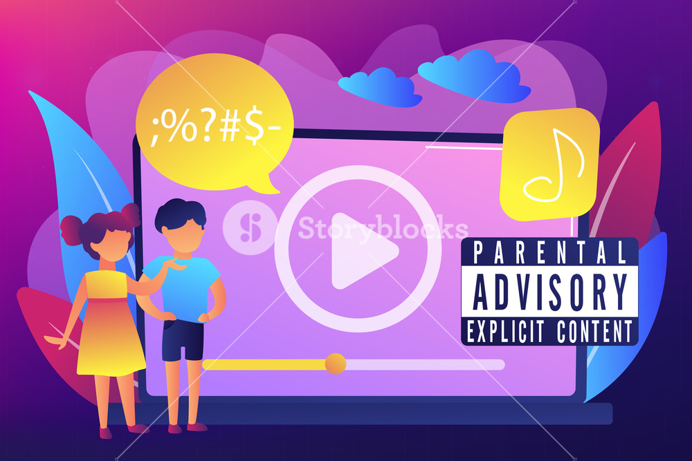 1000x667 Parental Advisory Music Concept Vector Illustration Royalty Free