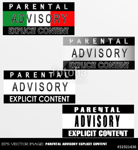 460x500 Vector Imageparental Advisory Explicit Content Stock Image