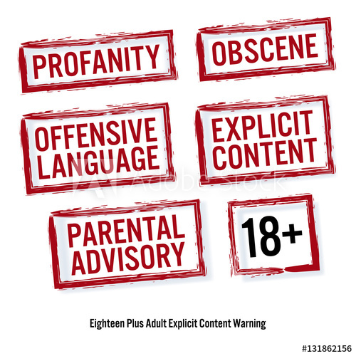 500x500 Set Of Red Rectangular Stamps Adults Only Grungy Icons Age